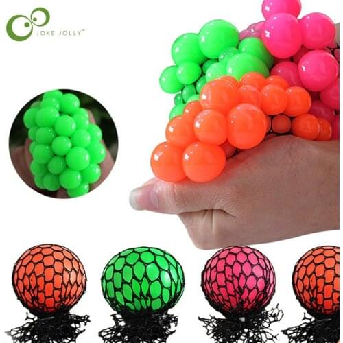 Squeeze Toys Mesh Ball Grape Squeeze Toy Grapes Anti Stress Squeeze Toy Novelty in Sensory Fruity Play Practical Jokes WYQ