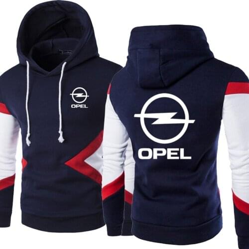 New Spring Autumn Fashion Opel Car Logo Hoodies Patchwork Men Pullover Sweatshirts Casual Cotton Hoody 5 Colors