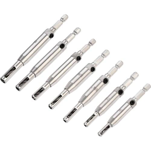 Uxcell Self Centering Hinge Tapper Core Drill Bit, Hole Puncher, 5/64-1/4 Dia. 7Pcs