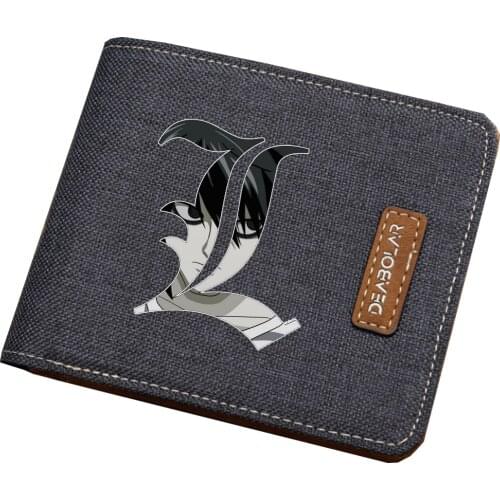 Japan anime Death Note Wallet Student Wallet ID/Credit Card Holder Cartoon Purse Men Women canvas Short Money Bag