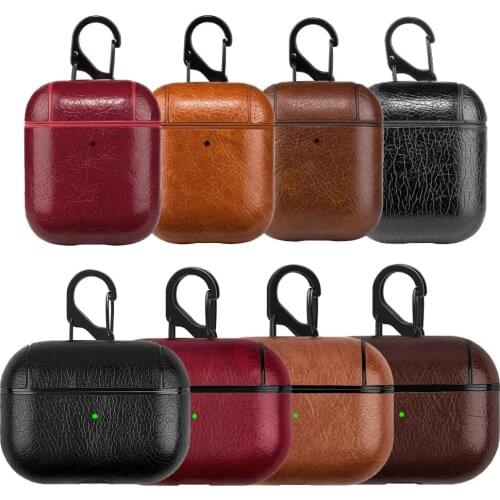 Protective Bag Leather Sleeve Cover Case Storage Earphone Portable For AirPods Pro With Hook For Apple AirPods 1 2 3
