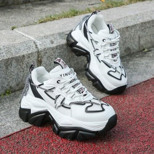 Women Platform Sneakers 2021 Autumn Height Increasing Womens Casual Shoes Thick Sole High Heel Ladies Sport Shoes Chunky Shoes