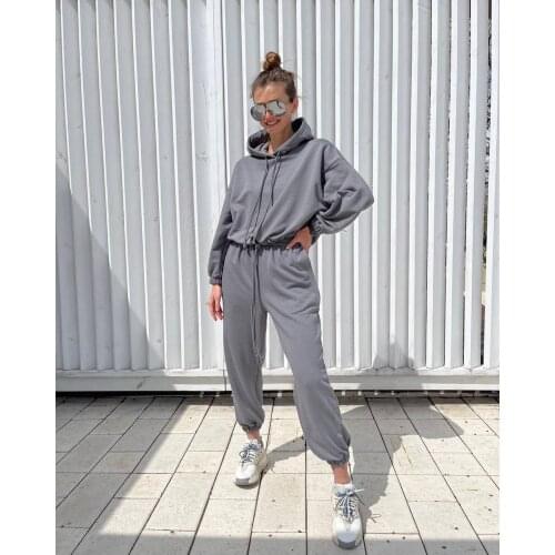 2021 Autumn Tracksuit Womens Suit Hooded Long Sleeve Pullover Pants 2 Piece Female Suits Fashion Casual Sport Ladies Set