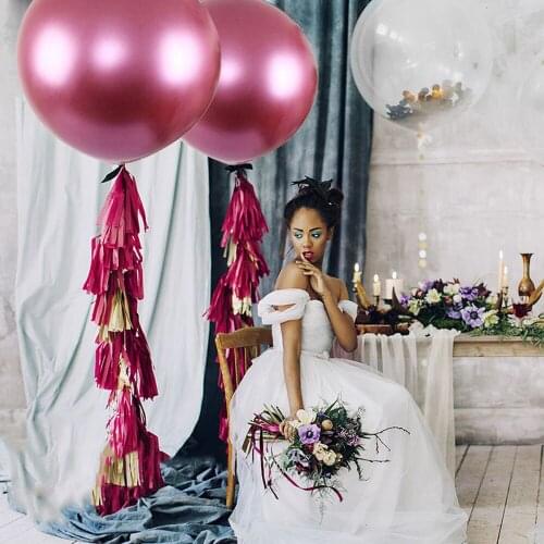 1pc 36inch Rose Red Huge Round Latex Balloons Wedding Decoration Giant Gold Balloons Birthday Party Kids toy Super Globos