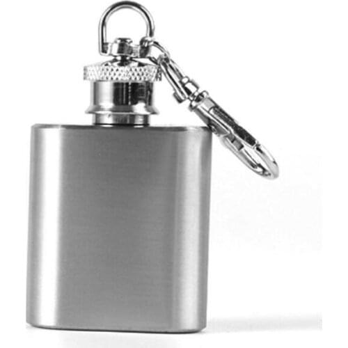 1oz 28ml stainless steel mini hip flask with keychain Portable party outdoor wine bottle with Key chains LX7150