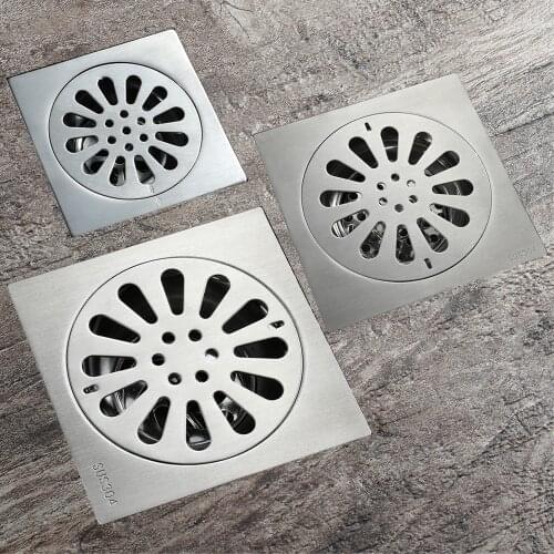 120*120mm Modern Brushed Shower Floor Drain /Bathroom Balcony Use Stainless Steel Material Rapid Drainage Square Drains