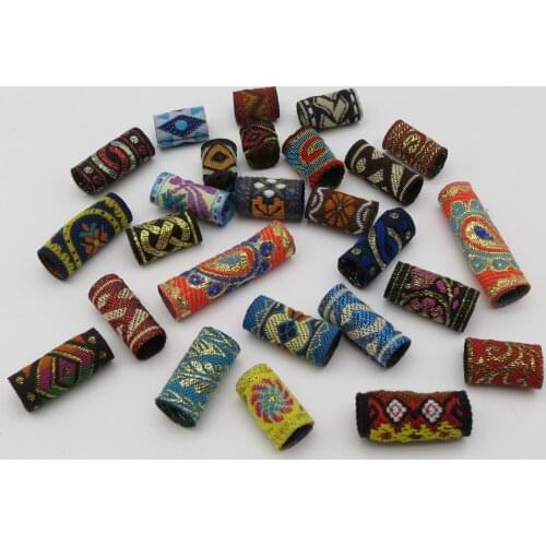 15Pcs/Lot mix fabric hair braid dread dreadlock beads rings tube approx 8-12mm hole