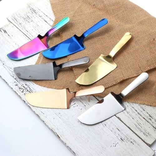 18x5cm Colorful Short Handle Stainless Steel Cake Pizza Pie Server Multifunction Blade Cutter Spatula Home DIY Baking Tools,1PC