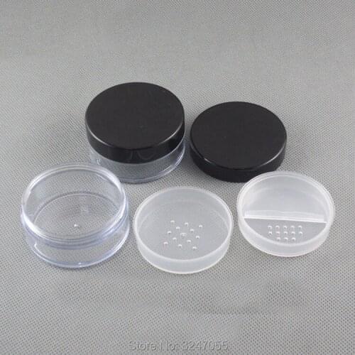 20ML 30pcs/lot Round Empty Cosmetic Powder Refillable Case, DIY Plastic Loose Powder Jar with Sifter, Cosmetic Containers