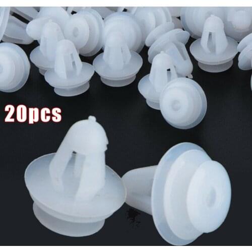Rivet Fasteners Clips Trim Panel White 20pcs Bumper Retainer High Quality