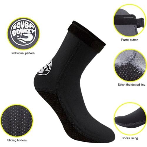 3MM Neoprene Diving Socks Adjustable Buckle Beach Water Socks Anti-Slip Diving Surfing Boots for Men Women