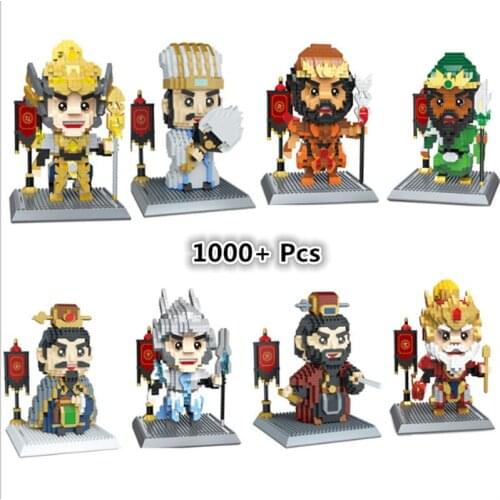1000pcs+ Three Kingdoms Series Mirco Building Ancient Hero Block Brave Warrior Figures Diamond 3D Model Mini Brick Toy For Kids