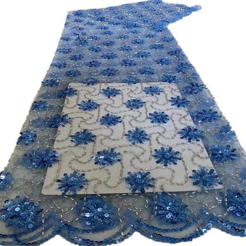 African Laces 2021 high Quality Beads Tube Lace Fabric French Net Lace Fabric Wedding Tulle Fabric Embroidery Lace DX-265