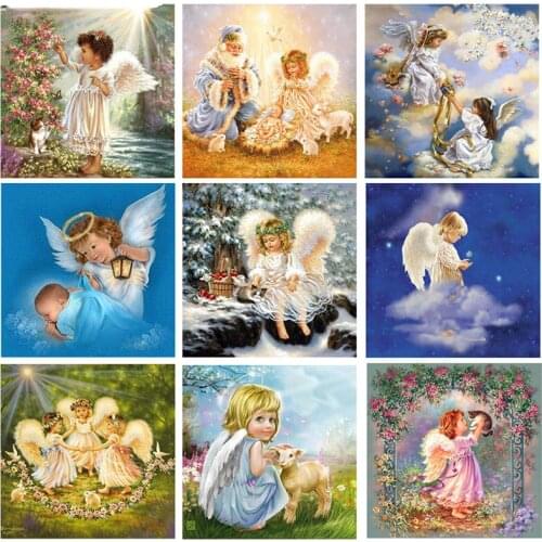 Diamond Embroidery Full 5D DIY Diamond Painting Girl Angel Mosaic Picture Rhinestones Cross Stitch Kits Home Decor Gift