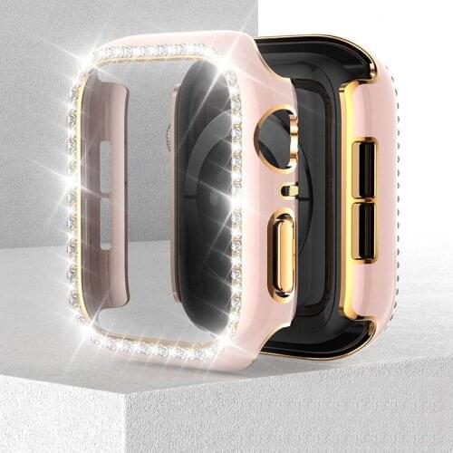 Diamond Case Compatible with Apple watch 44mm 42mm 40mm 38mm Replacement case for iwatch 6 5 4 3 2 SE Anti-drop protection case