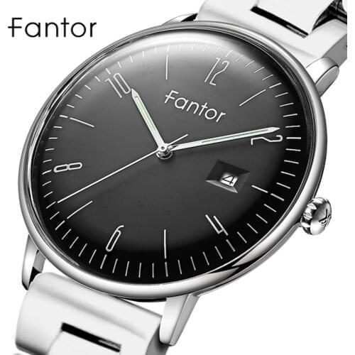 Fantor Men Watch Brand Stainless Steel Watches Luxury Mens Quartz Date Casual Waterproof Wristwatch Male Quartz Watches for Man