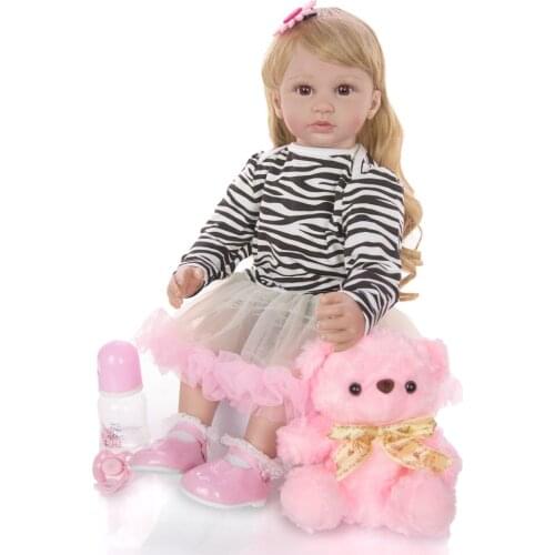 KEIUMI Reborn Dolls 24 Inch Bebes Reborn toddler Girl Doll 60 cm Soft silicone vinyl dolls lol kids gift fashion princess doll