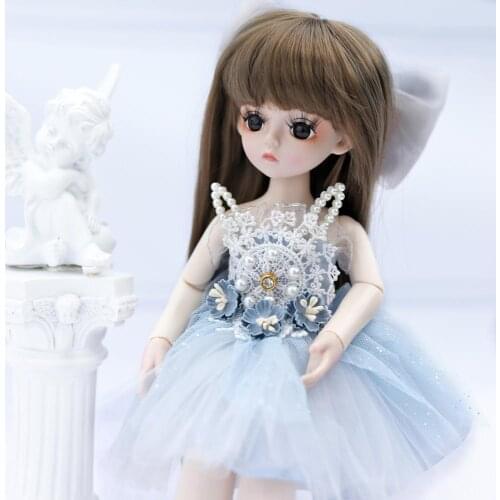 UCanaan BJD Doll 30CM 1/6 Ball Jointed Dolls 18 Joints With Full Outfits Dress Shoes Wig Makeup Best Birthday Gifts For Girls