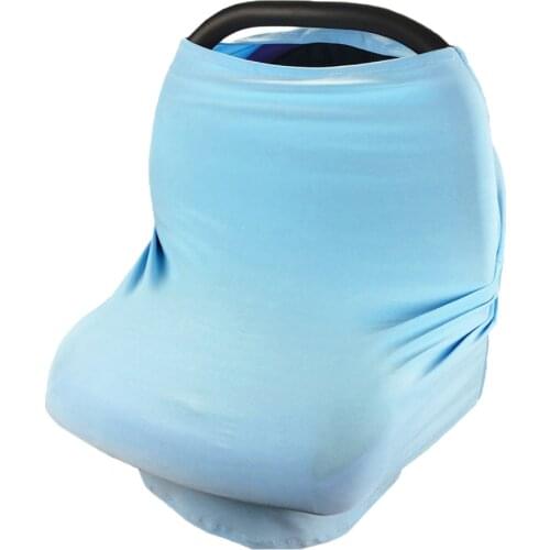 Multifunctional 5 in 1 Baby Breastfeeding Cover Solid Color Car Seat Cover Canopy Shopping Cart Cover Breathable Nursing Cover