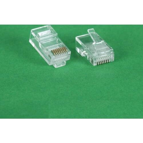 10PCS/LOT Cat5 RJ45 Connector Cat5E 8P8C Modular Ethernet Cable Head Plug Gold-plated Cat 5 Crimp Network RJ 45 Connector