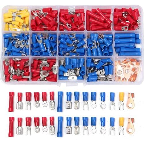 480 pcs Electrical Wire Crimp Terminals Kit Insulated Terminator Spade Butt Connectors Red Yellow Blue Assorted terminales Set