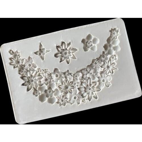 Small Flower Rattan Surrounding Border Silicone Mold Cup Cake Fondant Decorative Mold 15-729