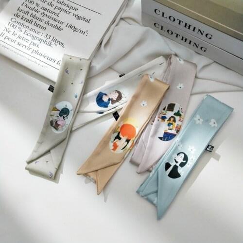 New Creative Long Small Scarf Decoration Small Scarf Variety Bandage Silk Scarf Fashion Small Ribbon women skinny scarf women