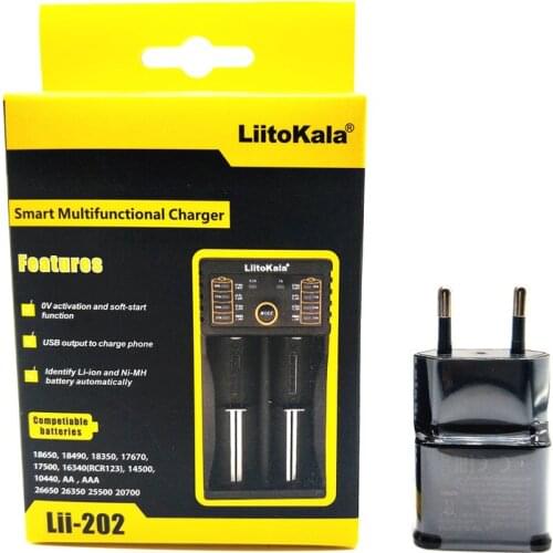NEW LiitoKala factory Lii-100 lii-202 Lii-402 18650 Battery Charger For 26650 16340 RCR123 14500 LiFePO4 1.2V Ni-MH Ni-Cd