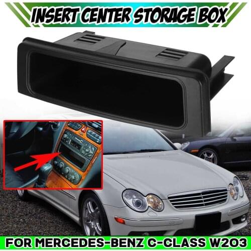 Plastic Black Car Front Centre Insert Console Storage Box Cover Trim For Mercedes For Benz W203 20368302917C45 2036830291
