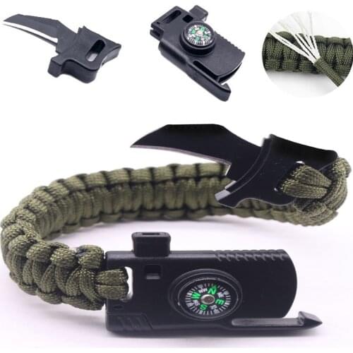Braided Bracelet Men Multi-function Paracord Survival Bracelet Outdoor Camping Rescue Emergency Rope Bracelets For Women