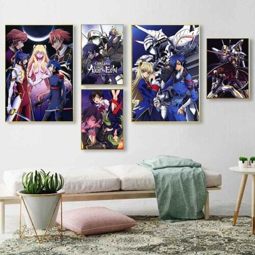 Japanese Classic Anime Code Geass Lelouch Of The Rebellion Canvas Poster Home Bar Cafe Art Wall Sticker Deco