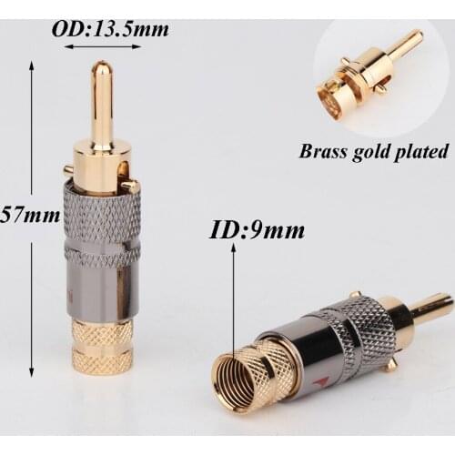 Preffair 8pcs BA1457 Brass Nakamichi Banana Plug With Lock Red And White Speaker Amplifier Connector For DIY Speaker Cable