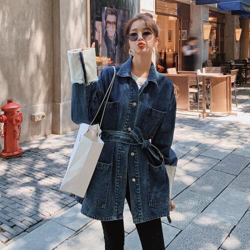 Chic Denim Jacket Womens Trendy Spring And Autumn Coat 2021 New Hot Style Korean Loose Top Fashion Chaqueta Jeans Mujer zh081