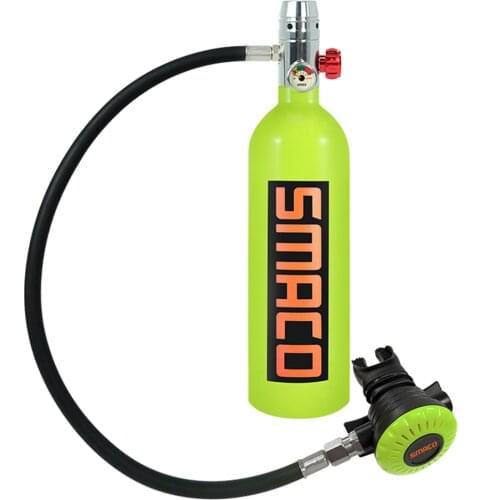 SMACO S400 Mini Scuba Diving Tank Equipment, Dive Cylinder with 16 Minutes Capability, 1L Mini Scuba Diving Cylinder Oxygen Tank
