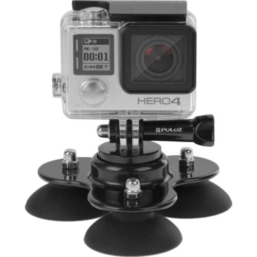 PULUZ Triangle Suction Cup Mount with Screw for GoPro NEW HERO /HERO6 /5 /5 Session /4 Session /4 /3+ , Xiaoyi and so on