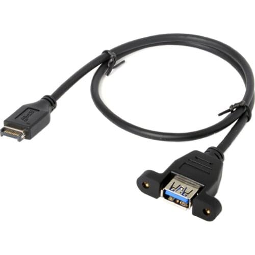 USB 3.1 Front Panel Header to USB 3.0 Type-A Female Extension Cable 50cm Panel Mount Type
