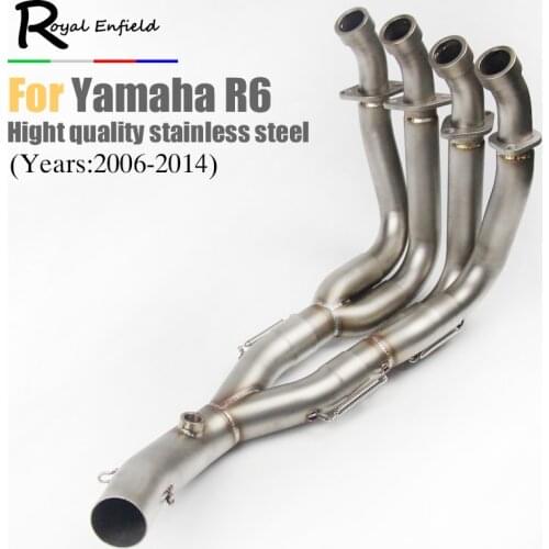 YZF-R6 R6 2006-2017 Motorcycle Modified Exhaust Muffler Pipe Front Header Pipe Escape Moto Full Exhaust Pipe For Yamaha R6