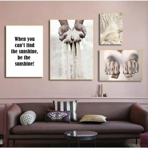 Painting Scandinavian Home Decoration Picture Healing Motivational Quotes Canvas Nordic Poster Abstract Art Wall Print