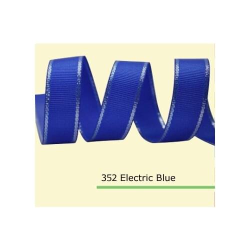 1/4" Grosgrain Ribbon With Silver Edge Electric Blue Grosgrain Ribbon Double Face Grosgrain Ribbon