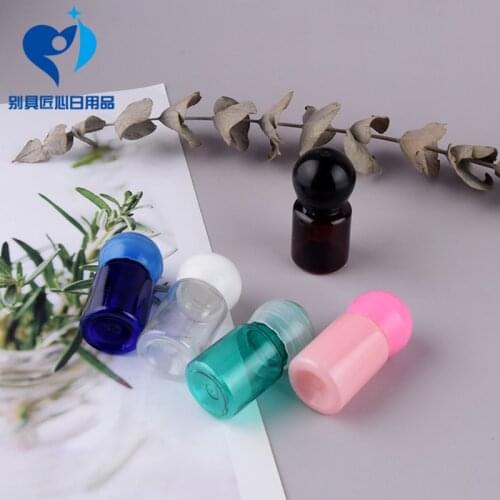 10pcs/lot 5ml Colour Plastic Bottles with Round Ball Screw Cap Free Shipping Sale Bottle Travel Refillable Cosmetic Container