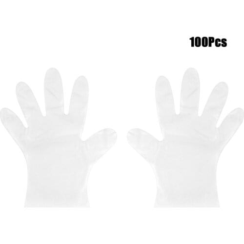 100 pcs/set Food Grade Disposable PVC Gloves Anti-static Plastic Gloves For Food Cleaning Cooking Kitchen Accessories