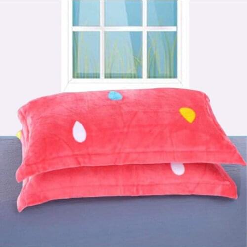 2 pcs Sleep Pillow Case Flannel Diamond Modern Simple Throw Cover Pillowcase Party Hotel Home Textile 48cm * 74cm