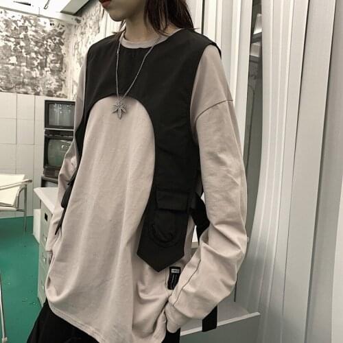 2020 Black Chest Rig Rock Shoulder Chest Vest for Men Black Cool Streetwear Bag Tactical Light Detachable Vest Accessory Black