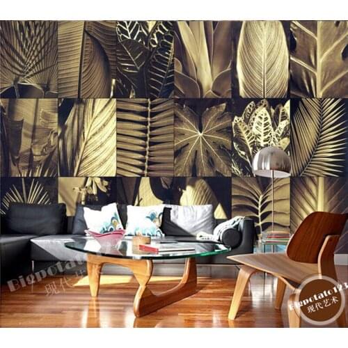 The custom 3D murals, retro Southeast Asian style leaves papel de parede,living room sofa TV wall children bedroom wall paper