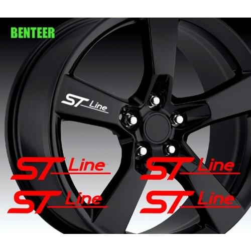 4pcs ST STline Car Wheel Sticker For Ford Fiesta Mondeo Fusion Escape Edge Ecosport Kuga