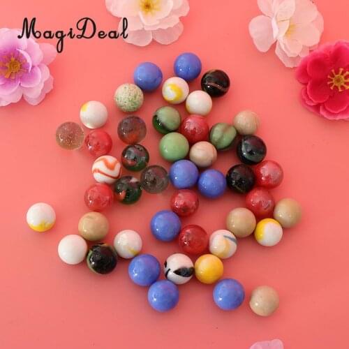 45PCS 16mm Colorful Glass Marbles Kids Marble Run Game Marble Solitaire Toy Accs Vase Filler & Fish Tank Home Decor canicas