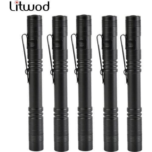 Z50 5pcs Pen Light Portable Mini LED Flashlight Torch Q5 Flash Light Hugsby XP-2 500LM Hunting Lamp By AAA battery