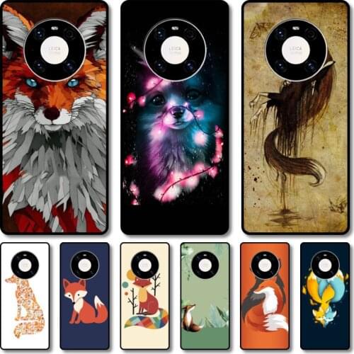 Cute fox Phone Case For Huawei mate 40 30 10 20 40 8 9 Lite Z Pro RS black cell shell