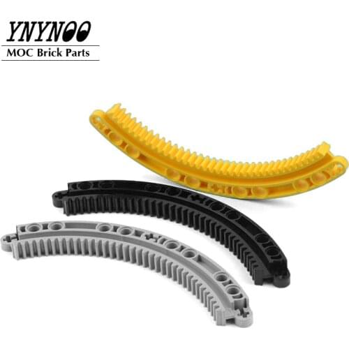 4Pcs/lot Technical Gears Parts Ring 1/4 circle Rack Annular 11x11 Rims Compatible 24121 MOC EV3 Blocks Bricks Parts DIY Toys