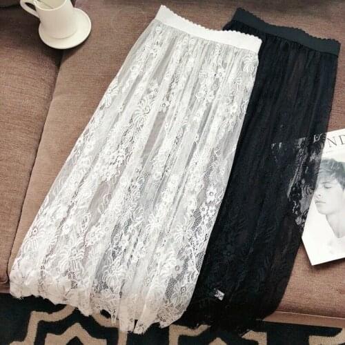 Super Fire Long Skirt Lace Inner Bottoming Skirt Short Mid-length Autumn and Winter Unlined Mesh Yarn Plus Size Skirt 914-A494
